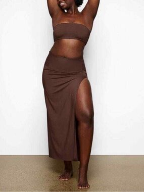 SKIMS brown maxi skirt